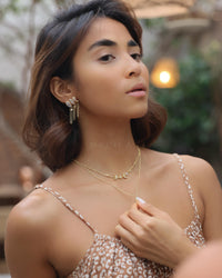 Mia Earrings * Moonstone & Zirconia * Gold Plated 18k * BJE232