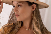 Blair Earrings * Labradorite & Cubic Zirconia * Gold Plated 18k * BJE226