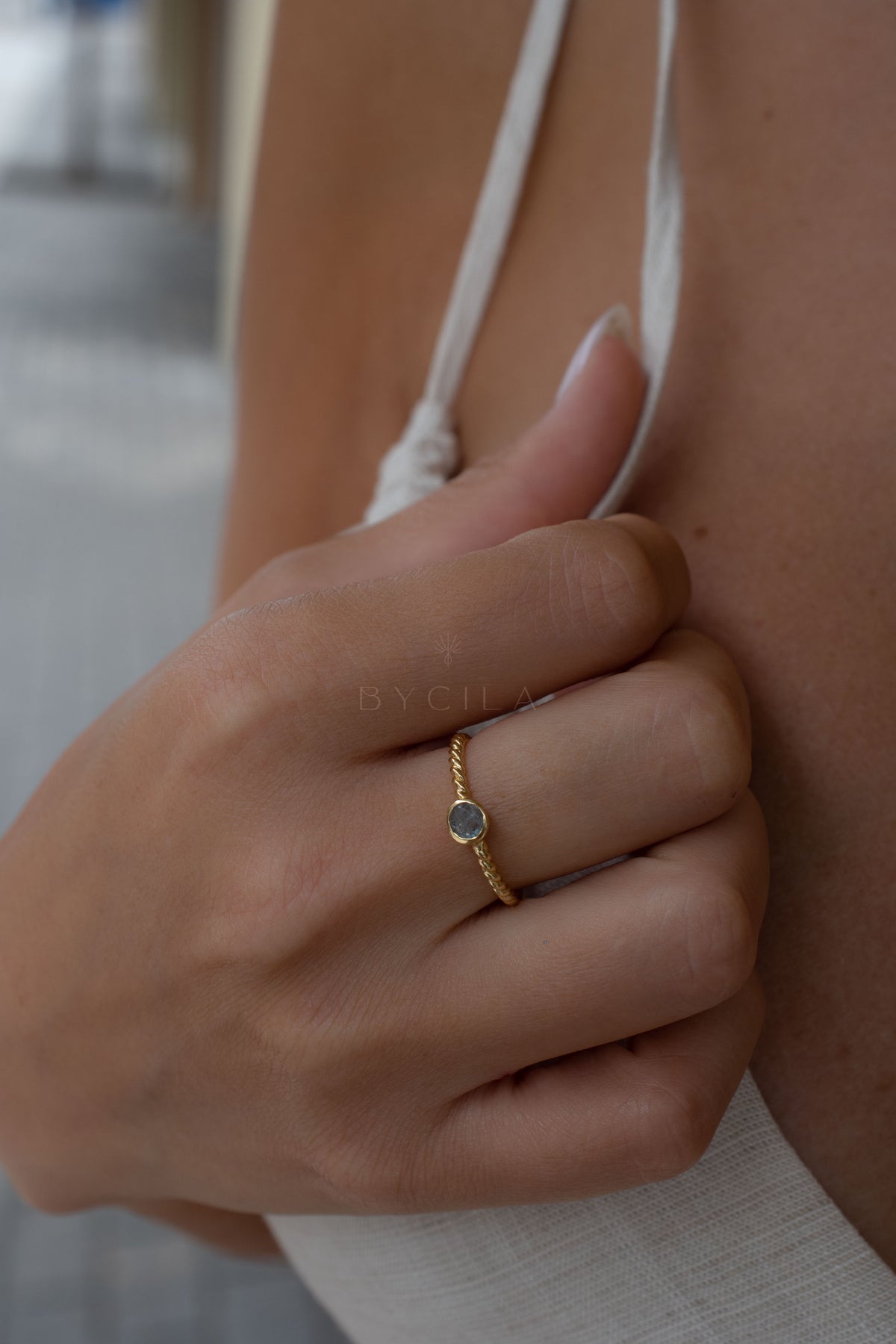 Juju Ring * Labradorite * Gold Plated 18k * BJR328