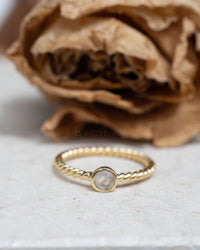 Juju Ring * Rainbow Moonstone * Gold Plated 18k * BJR331* Bycila