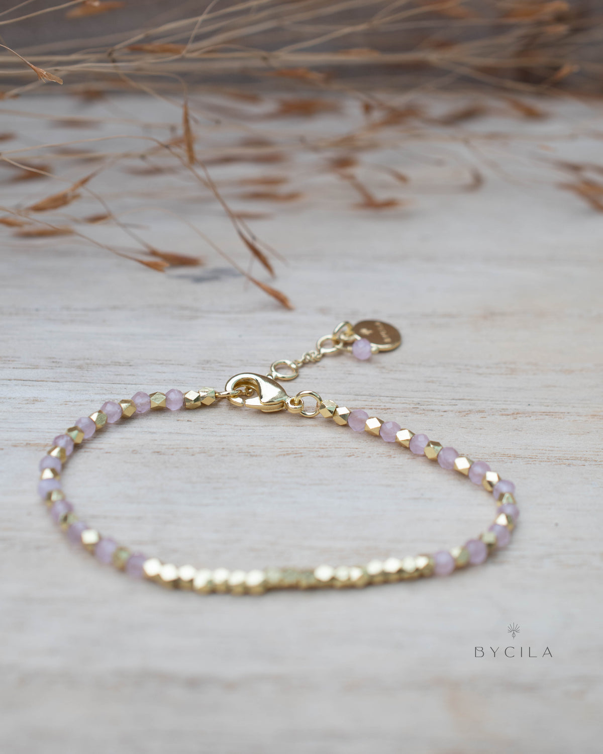 Clarisee Bracelet * Rose Quartz * Gold Plated * BJB076