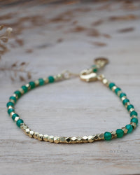Clarisse Bracelet * Green Onyx * Gold Plated * BJB074