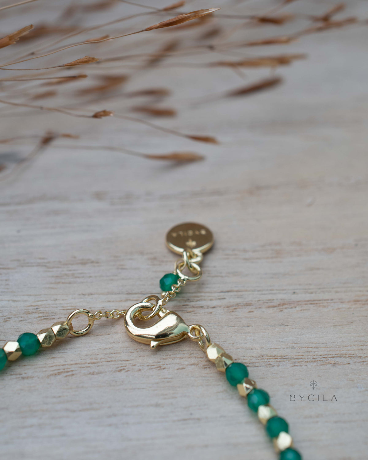 Clarisse Bracelet * Green Onyx * Gold Plated * BJB074