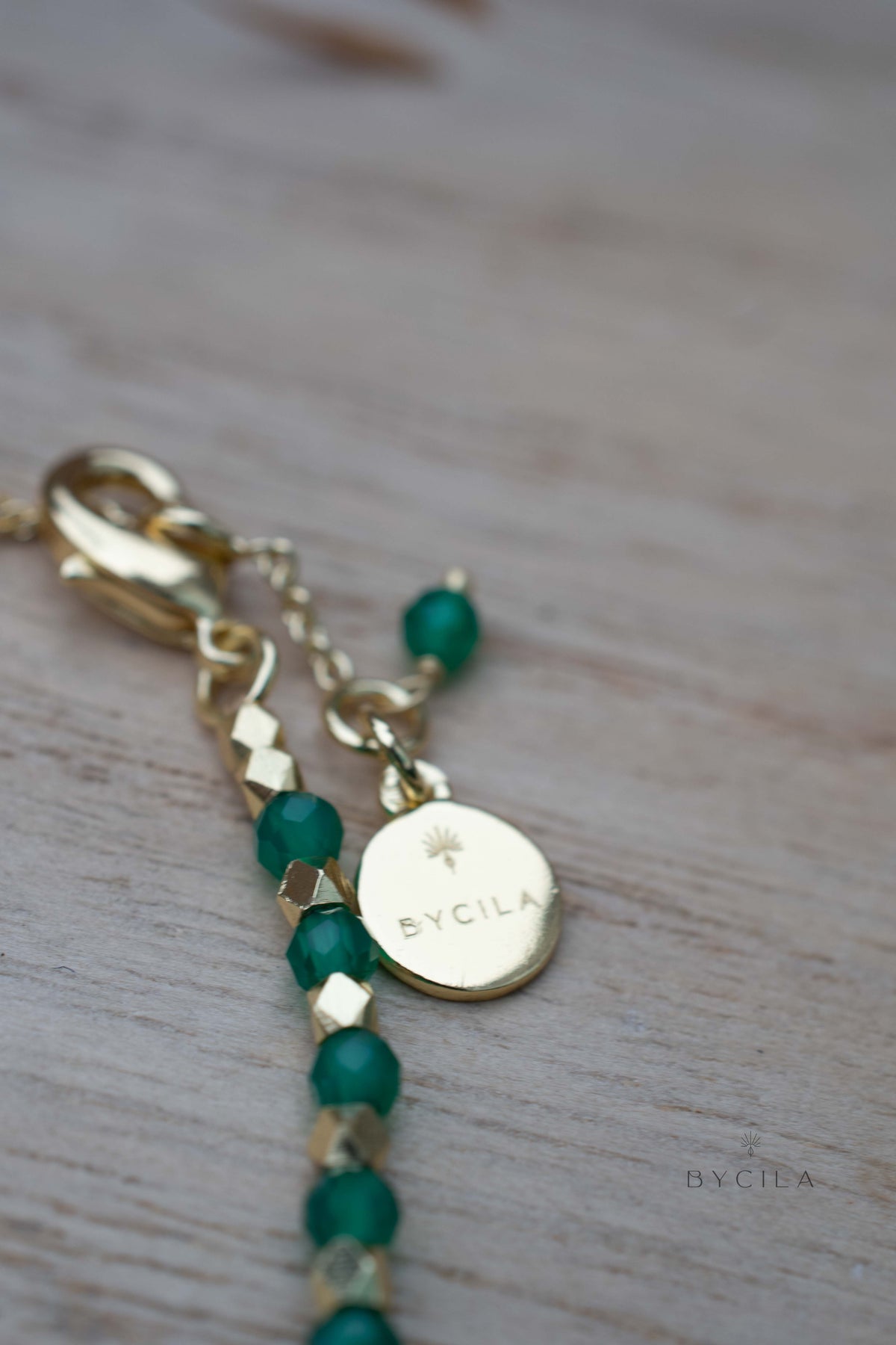 Clarisse Bracelet * Green Onyx * Gold Plated * BJB074