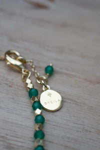 Clarisse Bracelet * Green Onyx * Gold Plated * BJB074
