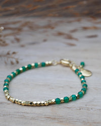 Clarisse Bracelet * Green Onyx * Gold Plated * BJB074