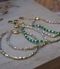 Clarisse Bracelet * Green Onyx * Gold Plated * BJB074