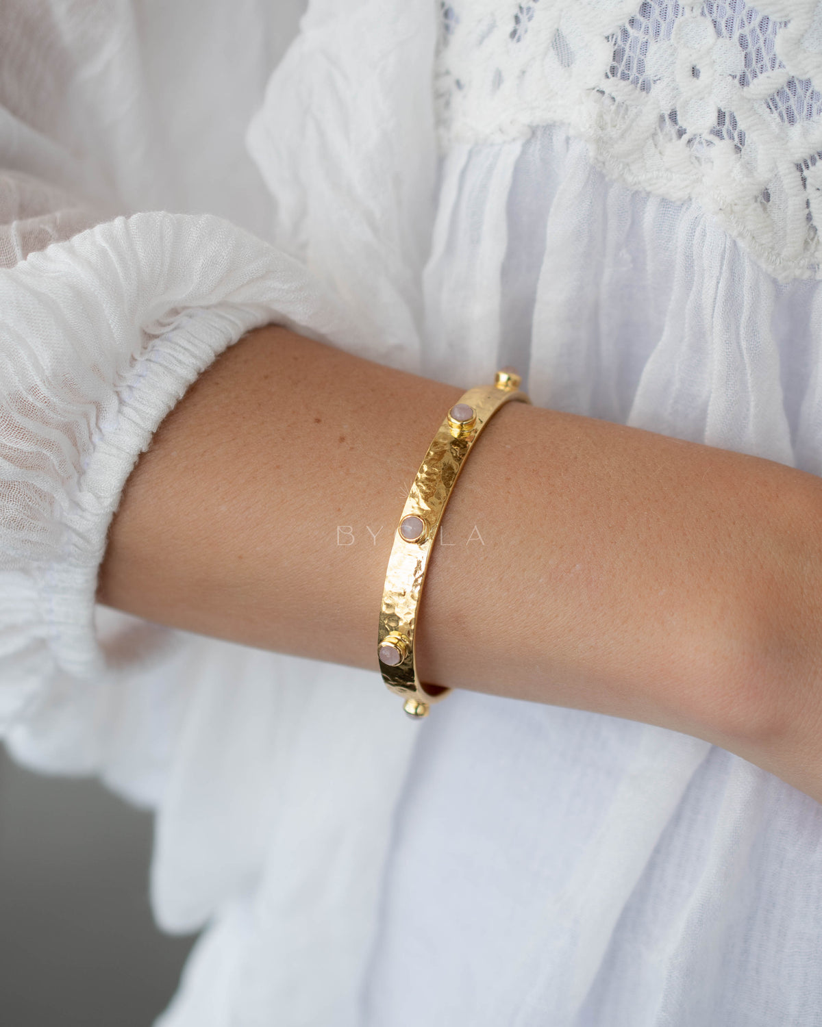 Rose Quartz Bracelet * Gold Plated 18k * BJB061