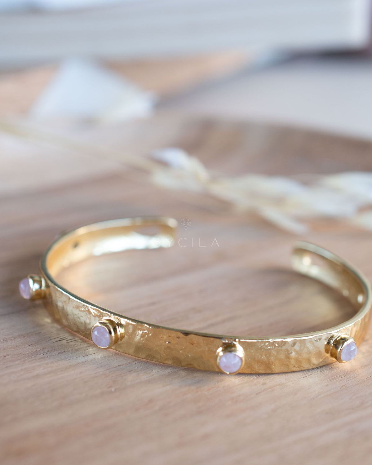 Rose Quartz Bracelet * Gold Plated 18k * BJB061