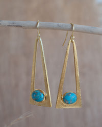 Lucia Earrings * Copper Turquoise * Gold Plated 18k * BJE280