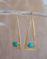 Lucia Earrings * Copper Turquoise * Gold Plated 18k * BJE280