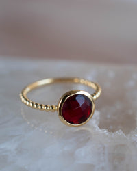 Tessy Ring * Garnet Hydro* Gold Plated 18k * BJR334