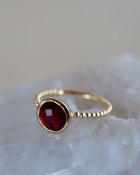 Tessy Ring * Garnet Hydro* Gold Plated 18k * BJR334