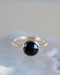 Tessy Ring * Black Onyx * Gold Plated * BJR339