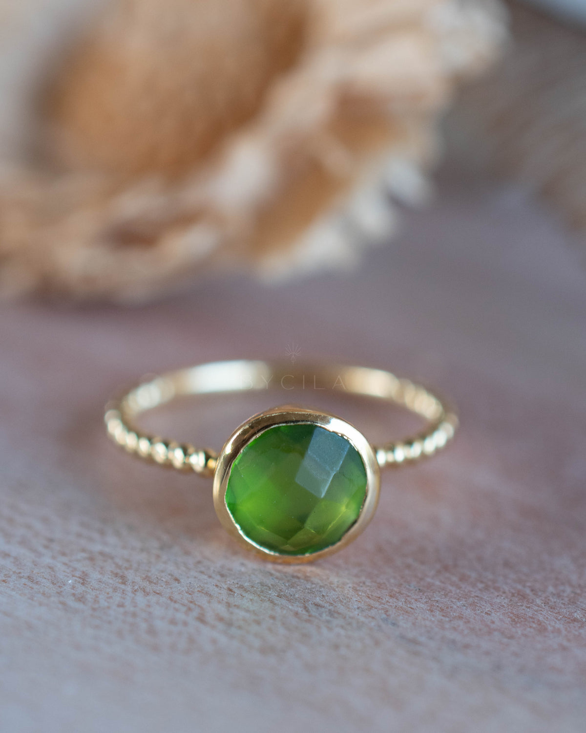 Tessy Ring * Peridot hydro * Gold Plated * BJR336