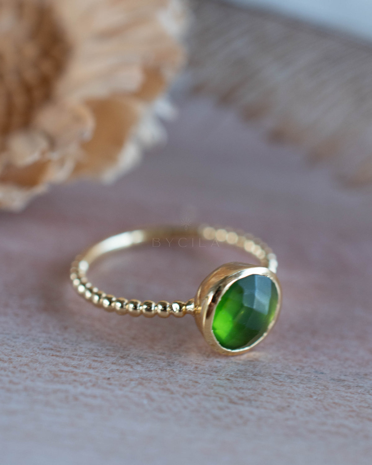 Tessy Ring * Peridot hydro * Gold Plated * BJR336