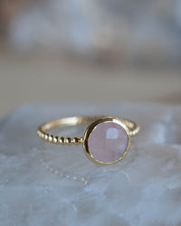 Tessy Ring * Rose Quartz * Gold Plated 18K * BJR337