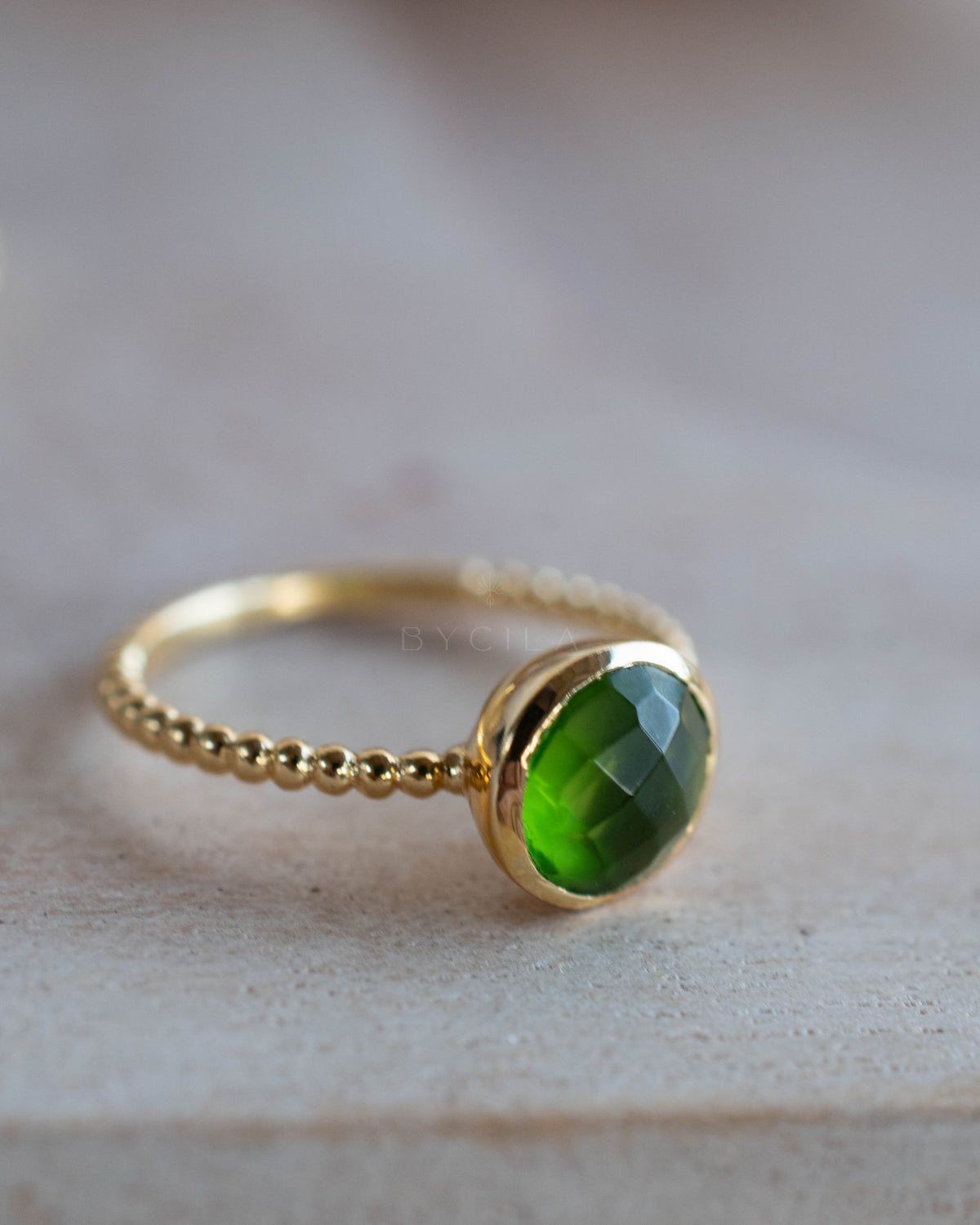Tessy Ring * Peridot hydro * Gold Plated * BJR336