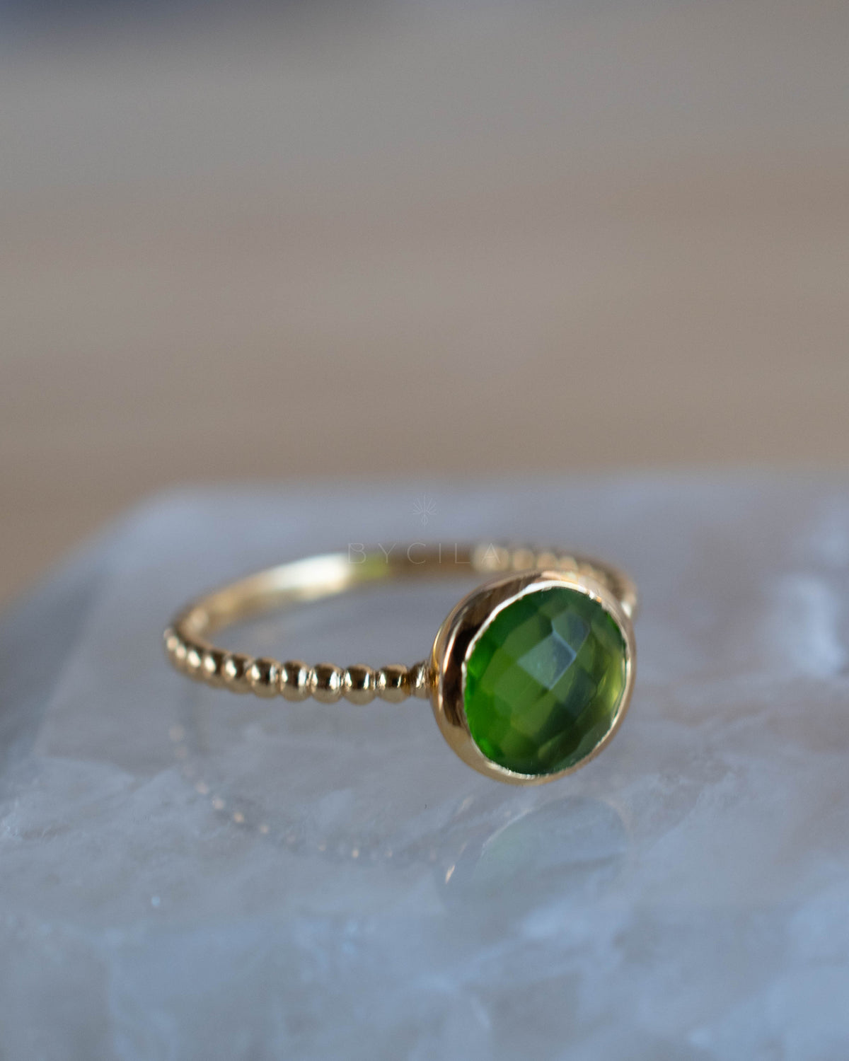 Tessy Ring * Peridot hydro * Gold Plated * BJR336