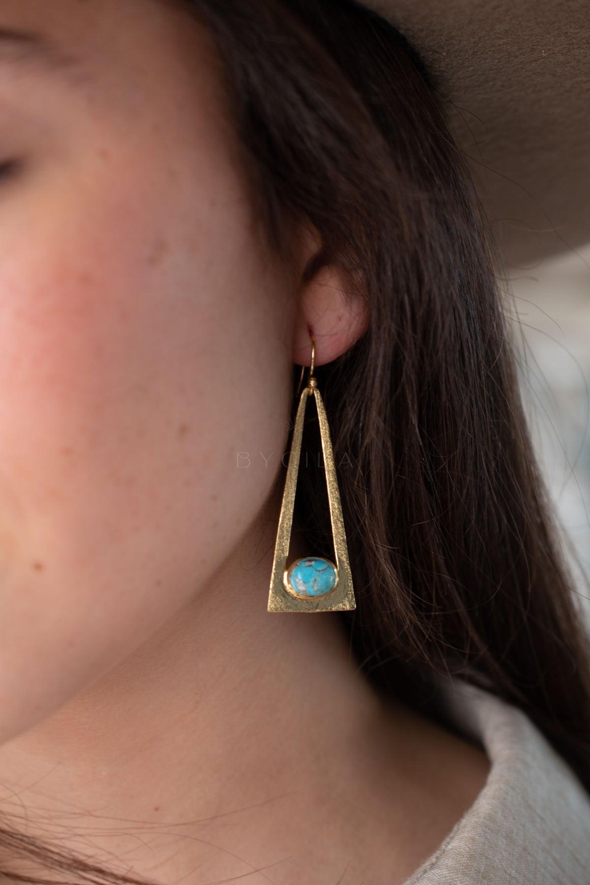 Lucia Earrings * Copper Turquoise * Gold Plated 18k * BJE280