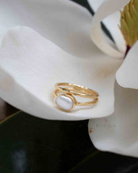 Fresh Water Pearl Ring * Gold Plated Ring * Statement Ring *Gemstone Ring * Wedding Ring * Geometric * BJR327