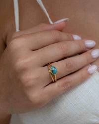 Turquoise Gold Plated Ring *Gold Ring *Statement Ring *Gemstone *Copper Turquoise Ring* Natural *Organic Ring * Ocean* Blue Ring *BJR326