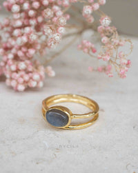 Rainbow Labradorite Ring * Gold Ring * Gemstone * Gold Plated * Statement *Bridal *Wedding * Natural * Thin *Handmade BJR325