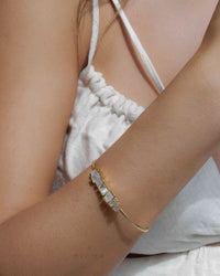 Moonstone Bangle Bracelet * Gold Plated * Gemstone * Gypsy * Hippie * Adjustable * Statement * Stacking * Layering * BJB047