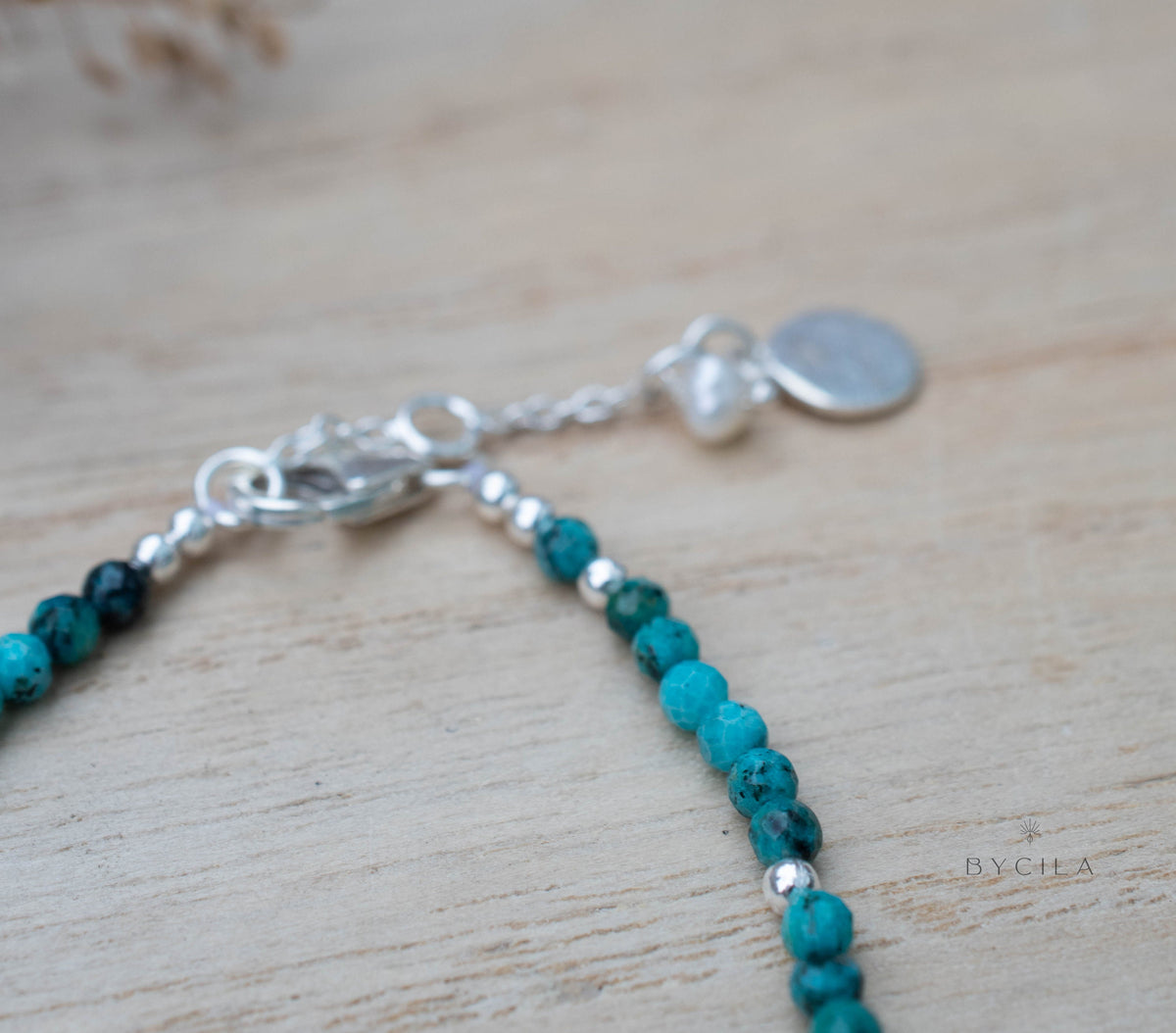 Turquoise & Pearl Bead Bracelet * Gold Plated or Sterling Silver 925* Handmade * Layered * Gemstone * Birthstone * Gift for Her *BJB066