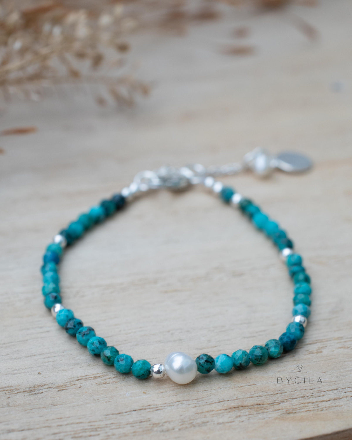 Turquoise & Pearl Bead Bracelet * Gold Plated or Sterling Silver 925* Handmade * Layered * Gemstone * Birthstone * Gift for Her *BJB066