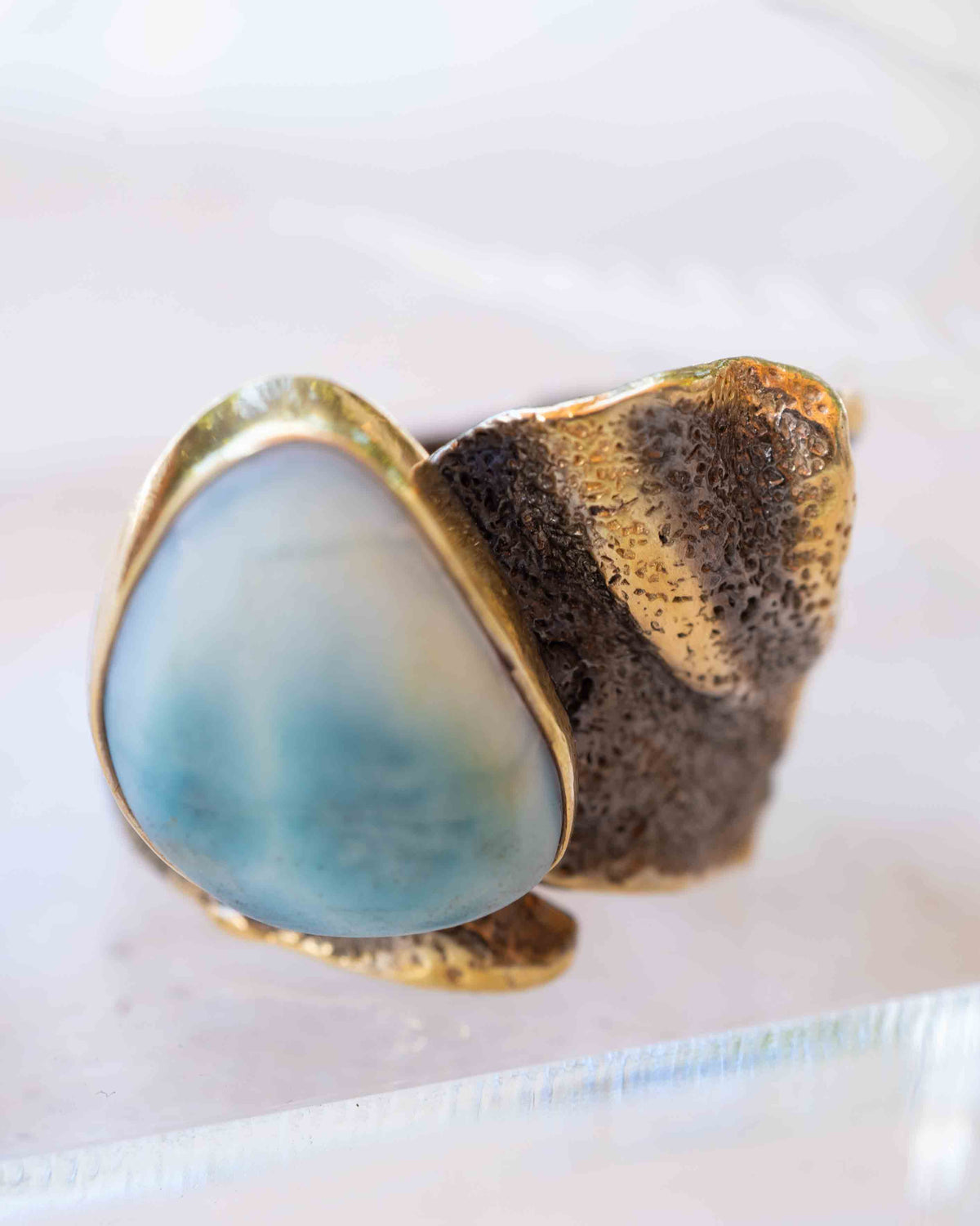 Aergul Adjustable Ring * Larimar * Sterling Silver 925 *SBJR039