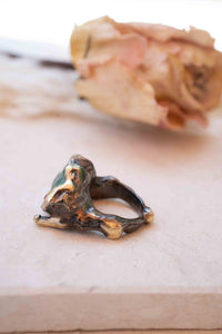 Handan Ring * Emerald & Ruby * Sterling Silver 925 oxidized * SBJR041