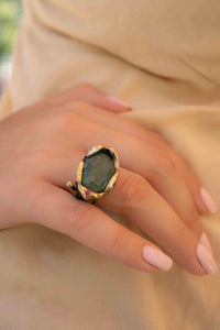 Handan Ring * Emerald & Ruby * Sterling Silver 925 oxidized * SBJR041