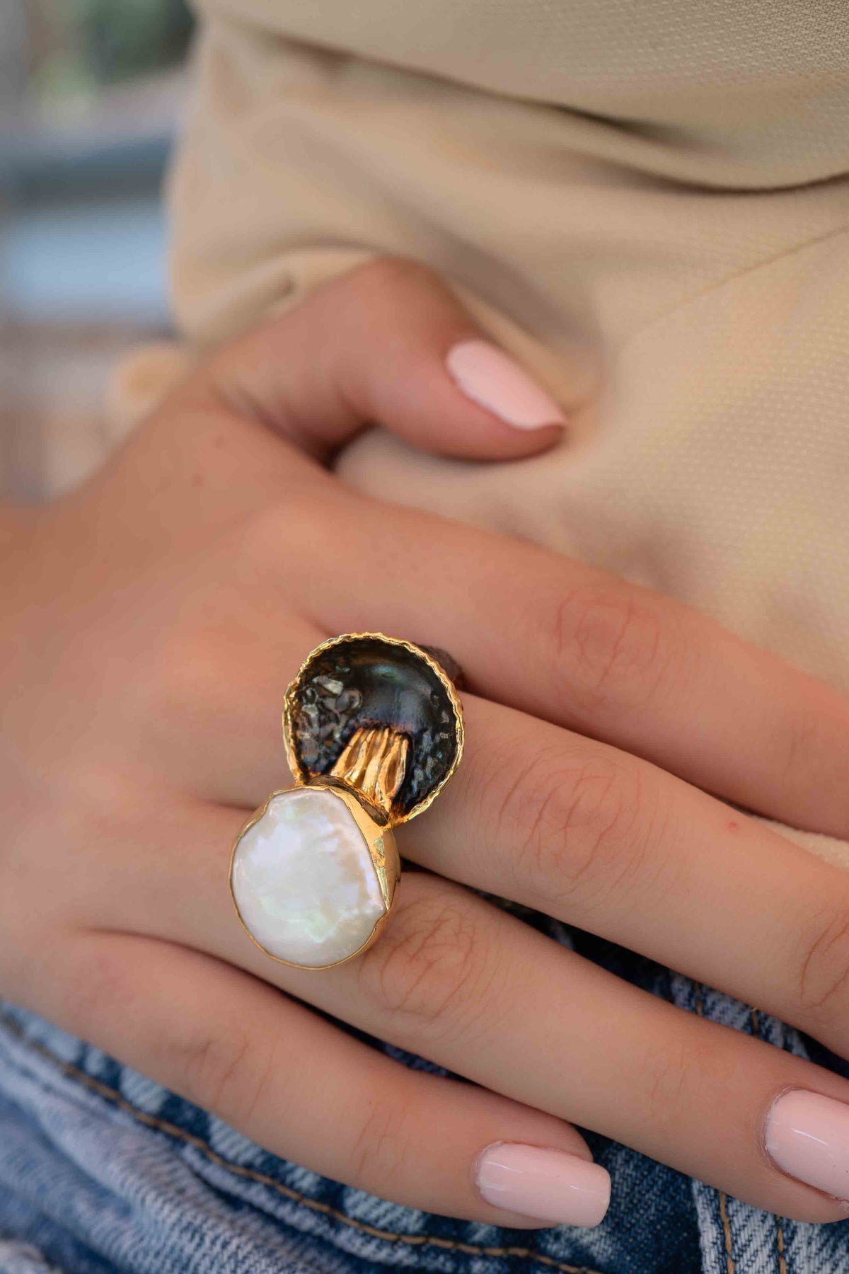 Pearl Ring * Fresh Water Pearl * Sterling Silver 925 *SBJR052