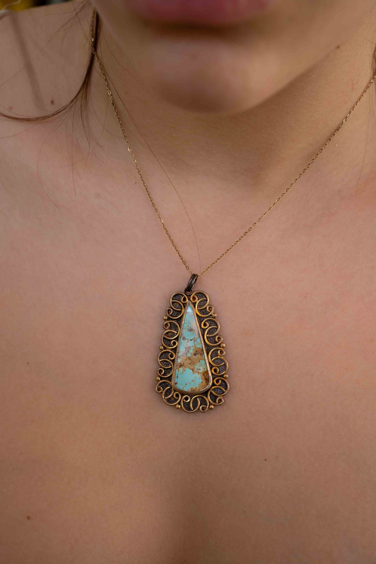 Seda Necklace* Turquoise * Sterling Silver 925 *SBJN002