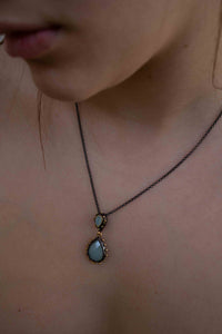 Sonye Necklace* Blue topaz hydro, Peridot hydro, Amethyst hydro, Aqua Chalcedony hydro * Sterling Silver 925 *SBJN005