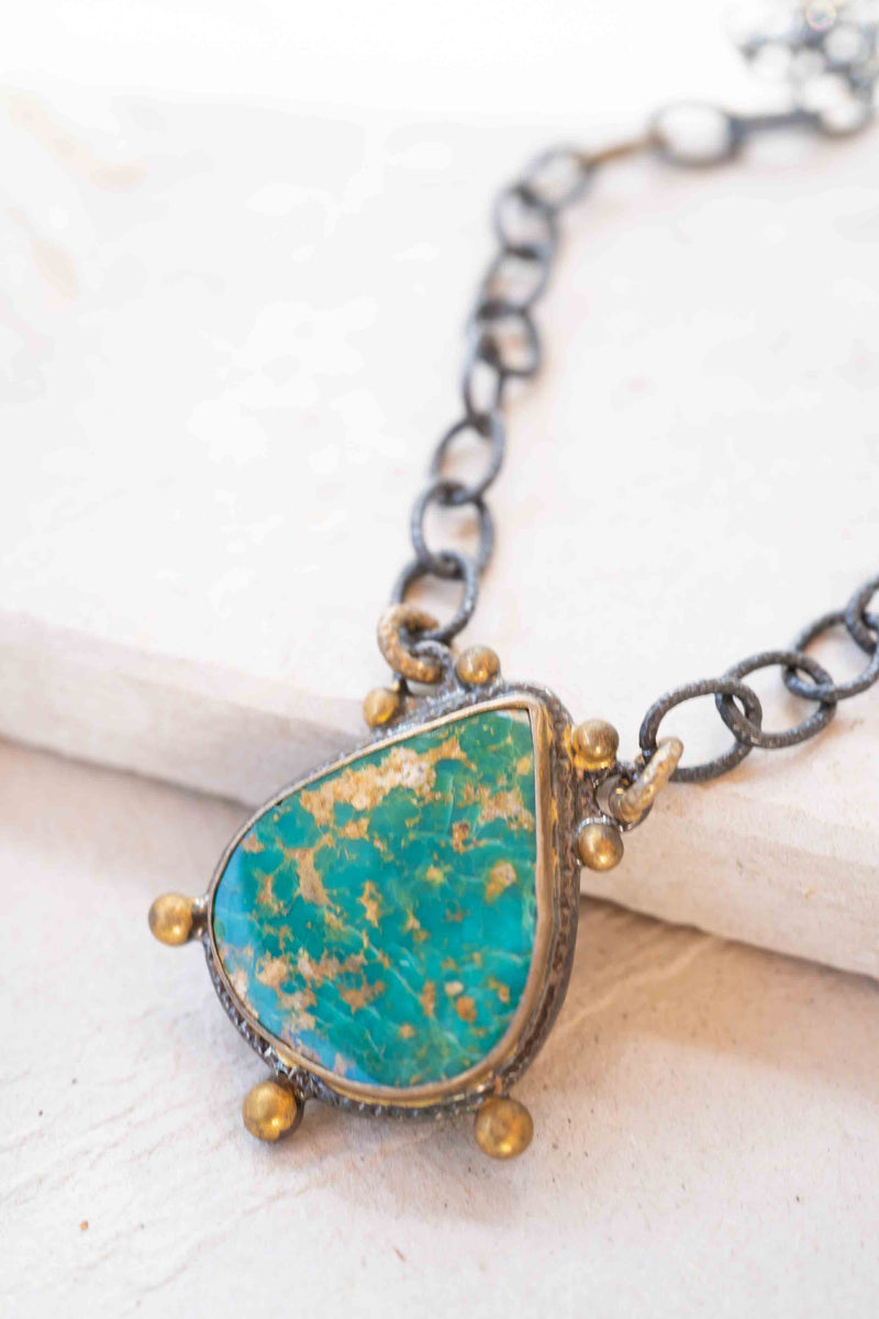 Ermak Necklace* Turquoise * Sterling Silver 925 *SBJN001
