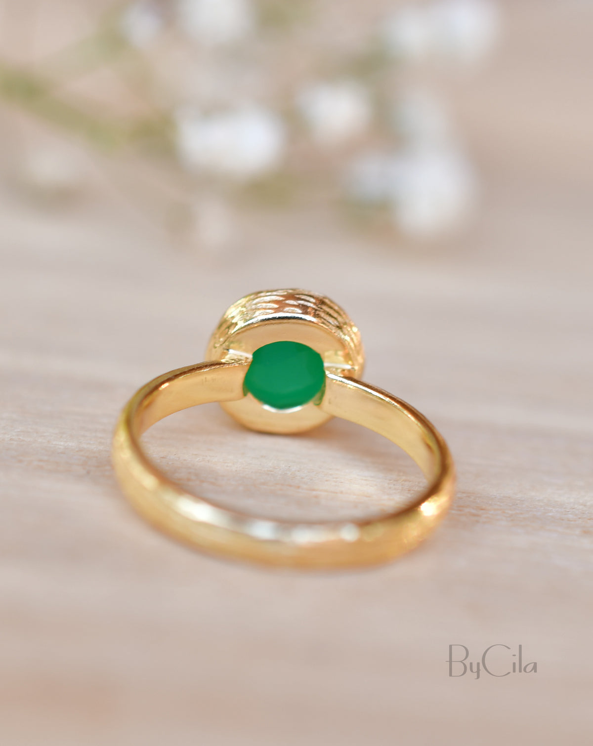 Leticia Ring * Green Onyx * Gold Plated 18k * SBJR115