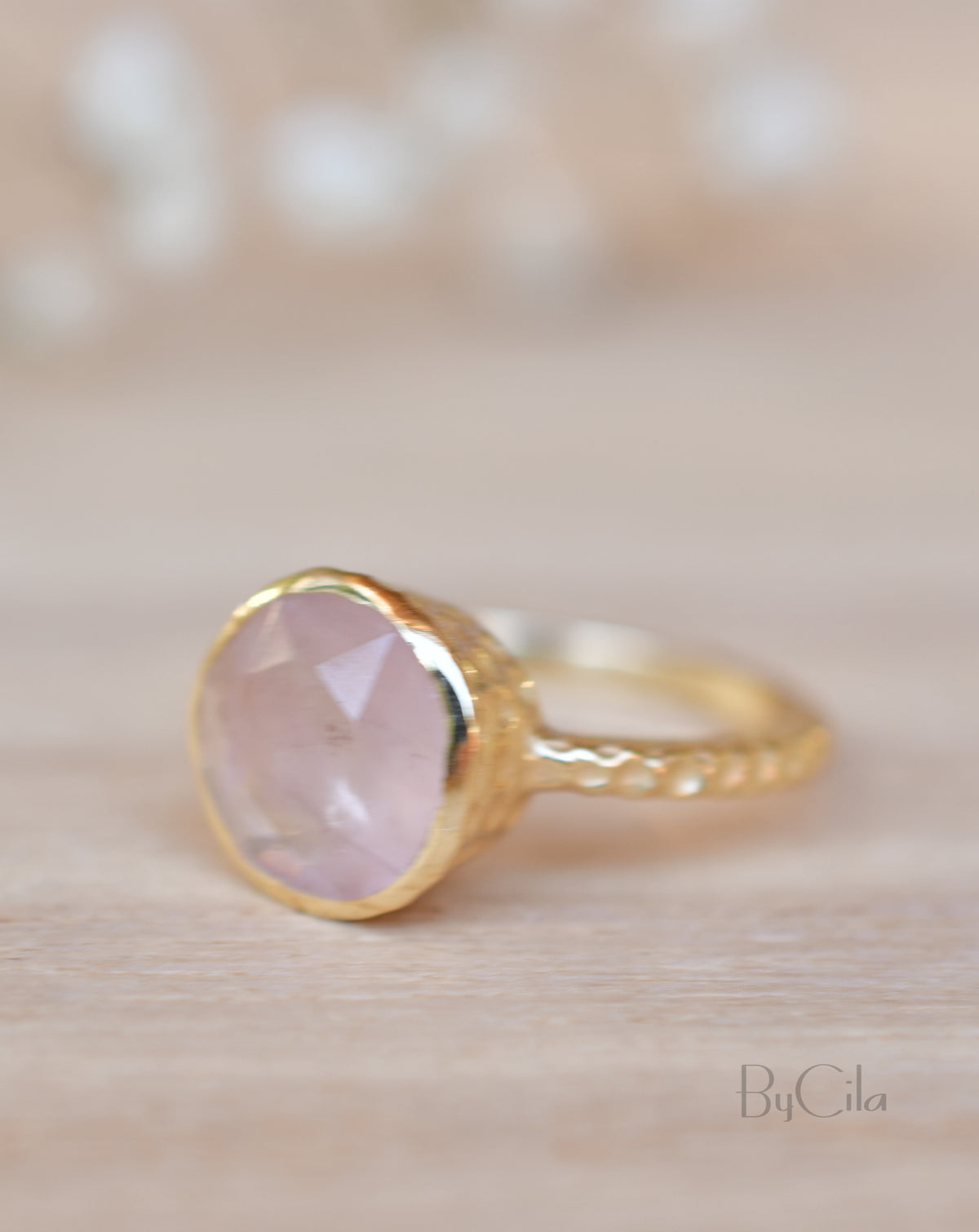 Marcela Ring * Rose Quartz * Gold Plated 18K * SBJR110