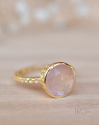 Marcela Ring * Rose Quartz * Gold Plated 18K * SBJR110