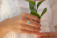 Beatriz Ring * Rainbow Labradorite * Gold Plated 18K * SBJR127