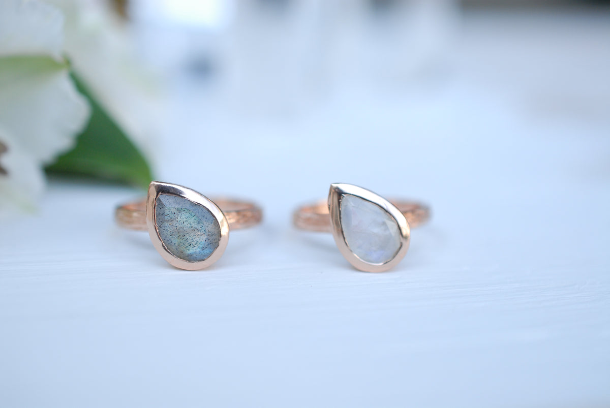 Beatriz Ring * Rainbow Labradorite * Rose Gold * BJR212