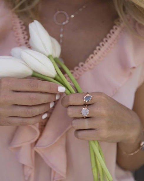 Beatriz Ring * Rainbow Labradorite * Rose Gold * BJR212