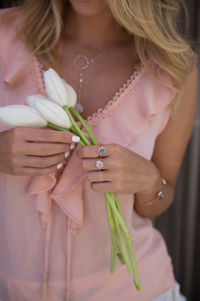 Beatriz Ring * Rainbow Labradorite * Rose Gold * BJR212