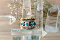 Turquoise Ring * Meditation * Spinner * Spinning * Anxiety Ring * Worry * Boho * Spin Ring * Statement * Large Band * Sterling Silver BJS001