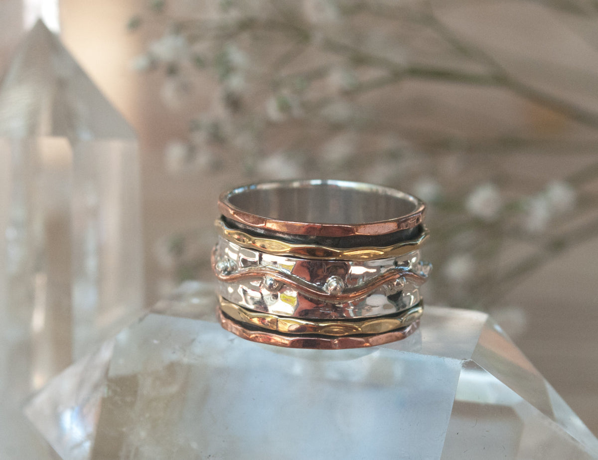 Spinner Ring * Meditation * Spinning * Spin *Anxiety * Anti Stress*Sterling Silver * Copper * Bronze * Jewelry *Israeli Gift for Her  BJS005
