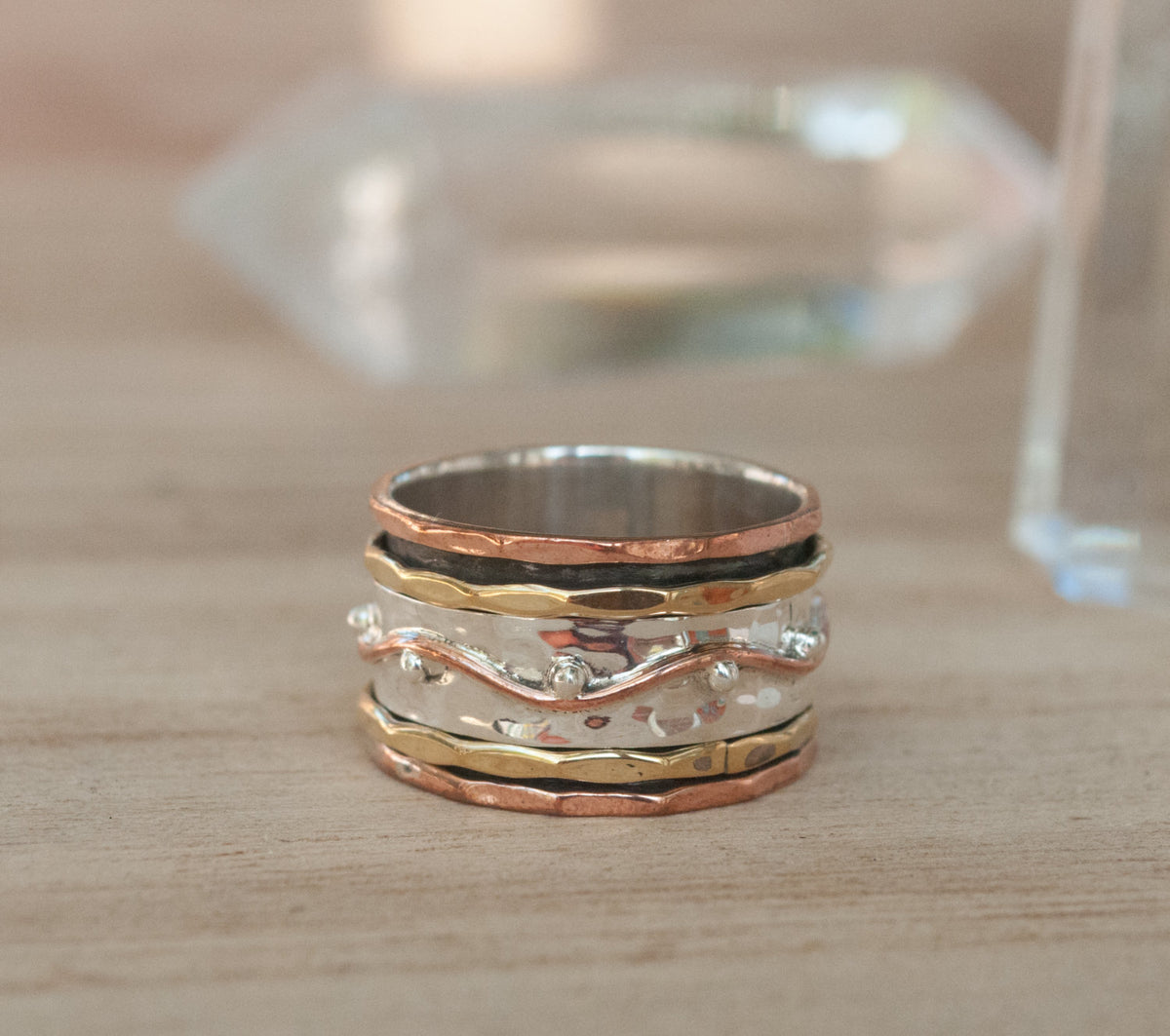 Spinner Ring * Meditation * Spinning * Spin *Anxiety * Anti Stress*Sterling Silver * Copper * Bronze * Jewelry *Israeli Gift for Her  BJS005