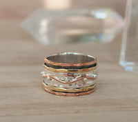 Spinner Ring * Meditation * Spinning * Spin *Anxiety * Anti Stress*Sterling Silver * Copper * Bronze * Jewelry *Israeli Gift for Her  BJS005