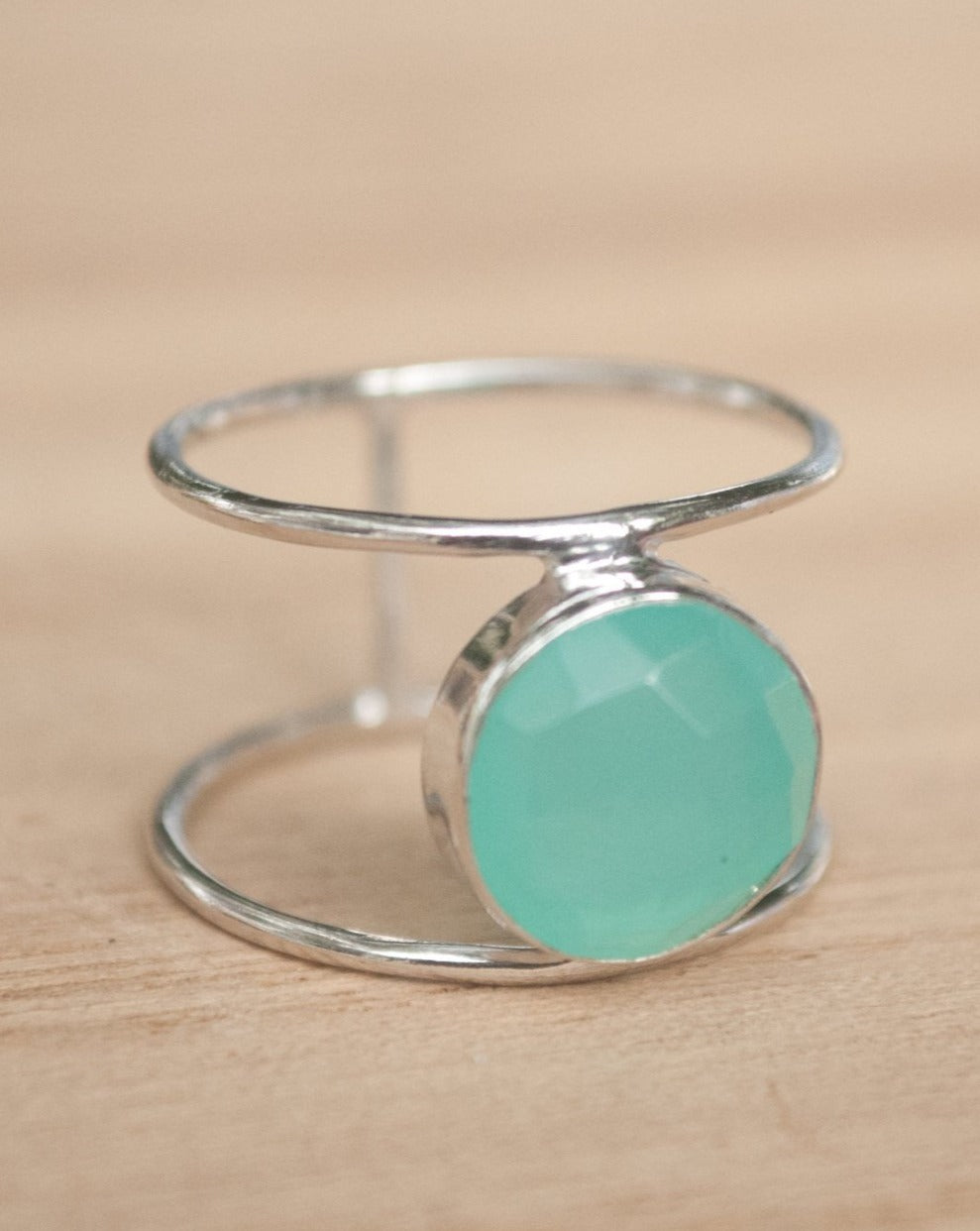 Aqua Chalcedony Ring * Sterling Silver 925 * Statement * Gemstone * Bycila *Handmade * November* December Birthstone *Sagittarius BJR023