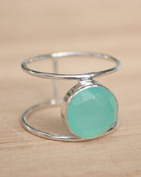 Aqua Chalcedony Ring * Sterling Silver 925 * Statement * Gemstone * Bycila *Handmade * November* December Birthstone *Sagittarius BJR023